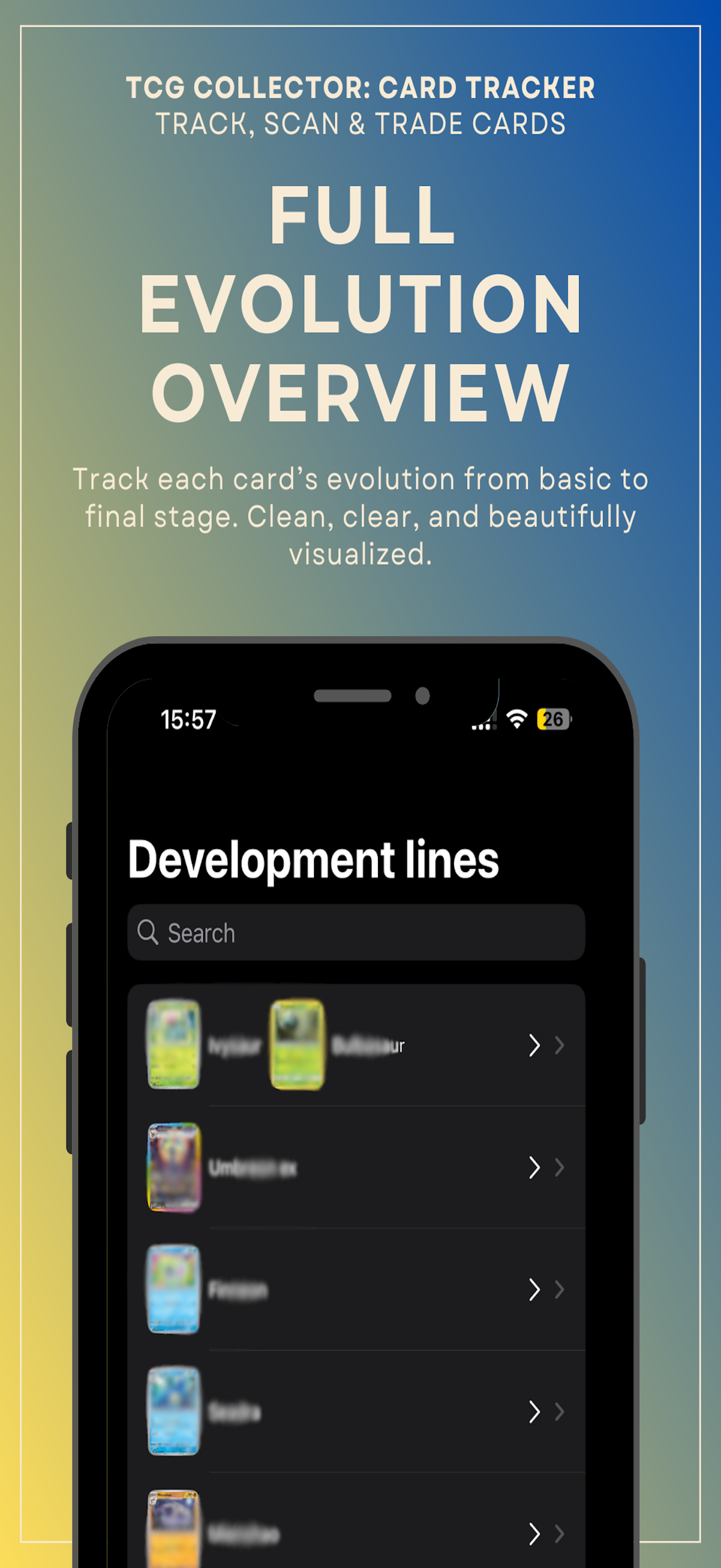 Card search screen